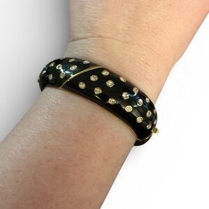 DSCO Daniel Swarovski Black and Gold Polka Dot Hinge Bracelet